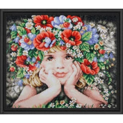 Lanarte Girl With Flowers Diamond Painting