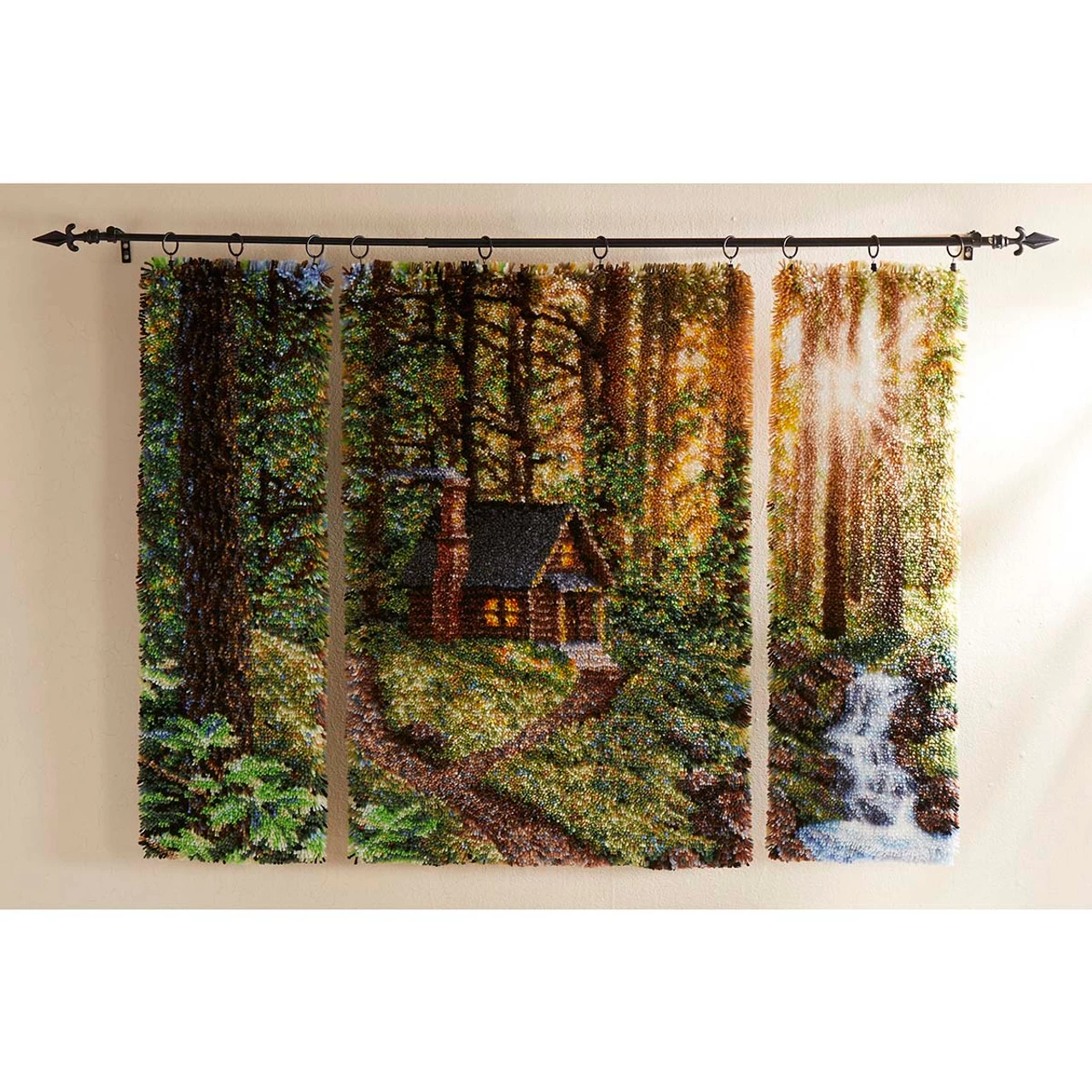Herrschners Forest Dawn Triptych Latch Hook Kit 3 Herrschners Forest Dawn Triptych Latch Hook Kit