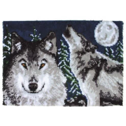 WonderArt Midnight Wolves Latch Hook Kit