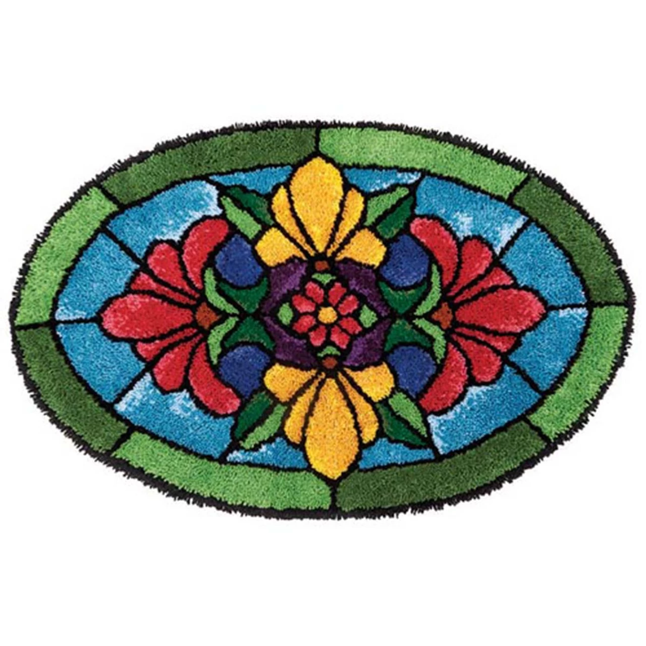 Herrschners Stained Glass Blossoms Latch Hook Kit 3 Herrschners Stained Glass Blossoms Latch Hook Kit